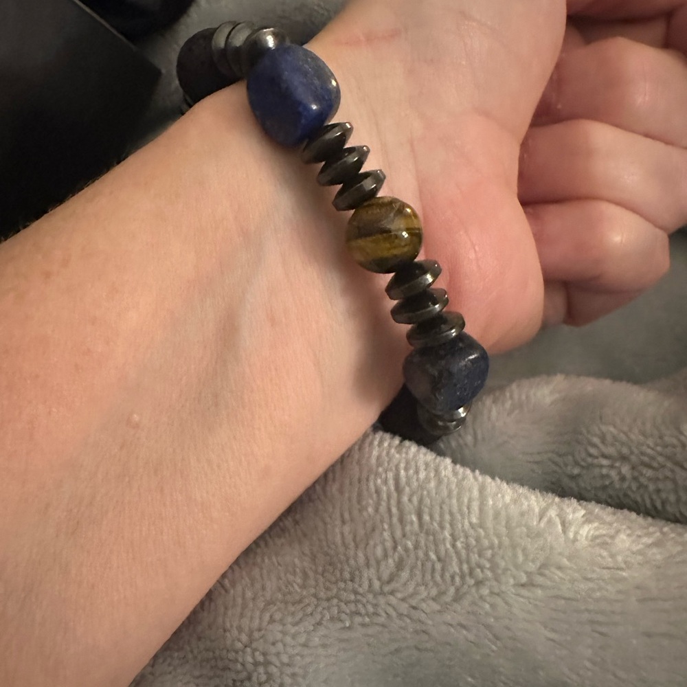 Magnetic by Design Natural Stone Bracelet | Lapis Tiger Eye Lava Rock